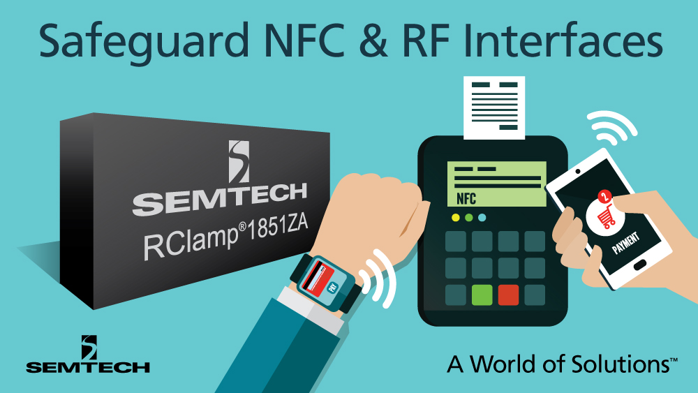 Одноканальный супрессор RClamp1851ZA компании Semtech для защиты радиочастотных интерфейсов и схем NFC