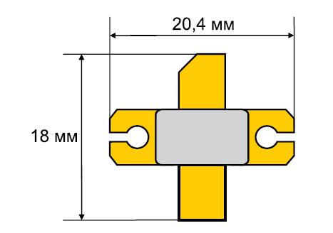 Габаритные размеры корпуса типа 55-QP для GaN транзисторов.